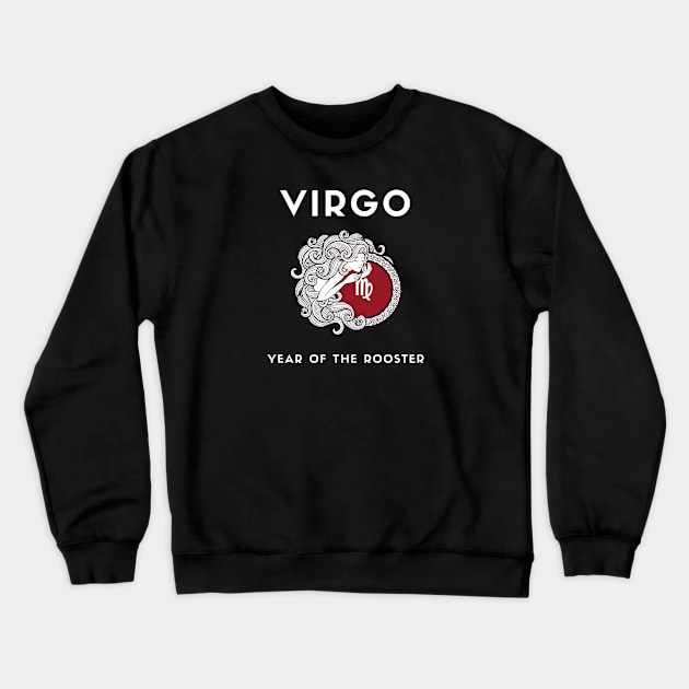 VIRGO / Year of the ROOSTER Crewneck Sweatshirt by KadyMageInk